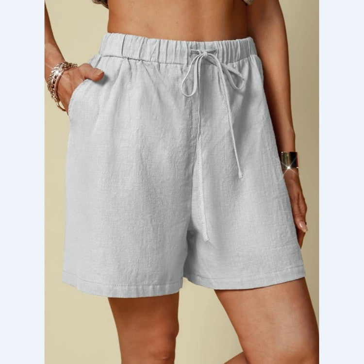 Damen lockere Shorts mit elastischem Bund und praktischen Seitentaschen Drune