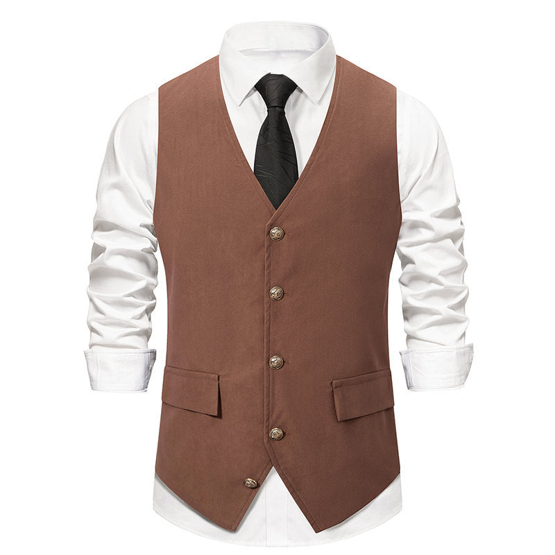 Herren Eleganter Maßgeschneiderter Anzug Weste Drune