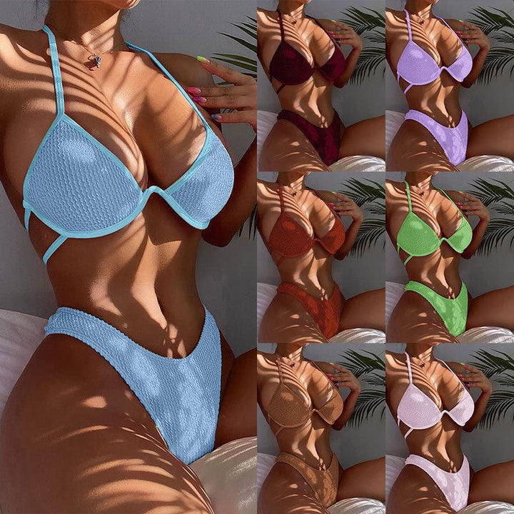 Damen Triangel-Bikini mit hohem Schnitt und raffiniertem Detail Drune