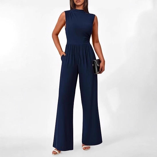 Damen eleganter Jumpsuit mit weitem Bein und taillierter Silhouette Drune