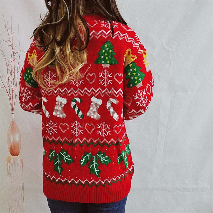 Drune | Weihnachtlicher Strickpullover Mit Schneeflockenmotiv