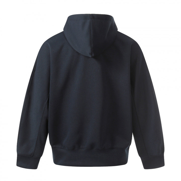 Herren Boxy-Kapuzenpullover mit halbem Reißverschluss, verstärkter Blende und cleanem Minimaldesign Drune