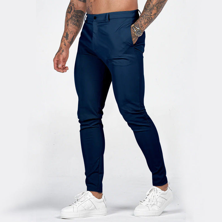 Herren elegante Slim-Fit Chinohose mit elastischem Bund und praktischen Taschen Drune