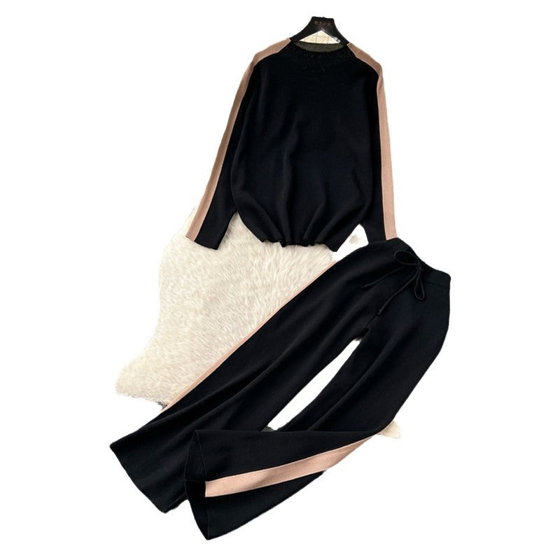 Damen sportliches Lounge-Set mit kontrastierenden Seiteneinsätzen Drune