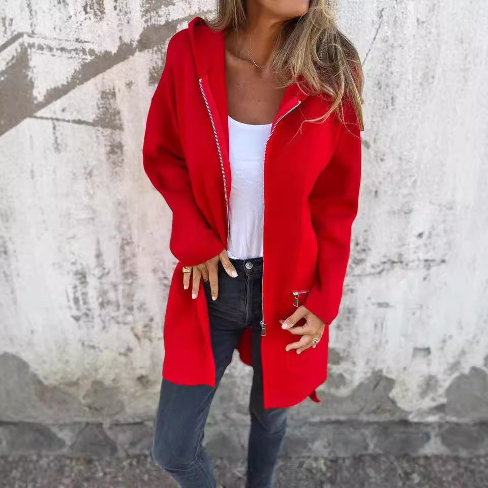 Damen Oversized Jacke mit praktischen Reißverschlusstaschen Drune