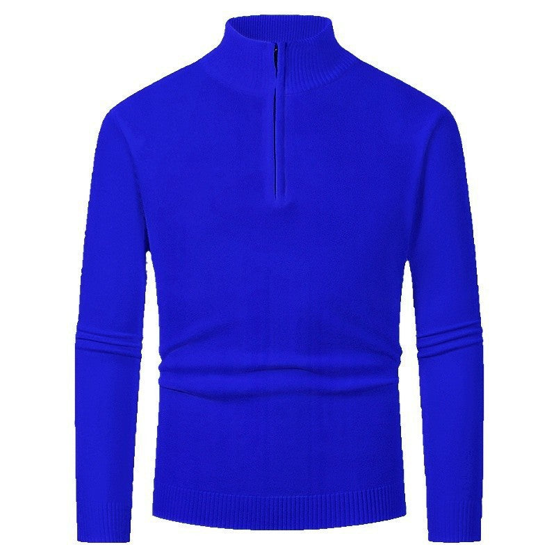 Herren eleganter Rollkragenpullover mit durchgehendem Reißverschluss Drune