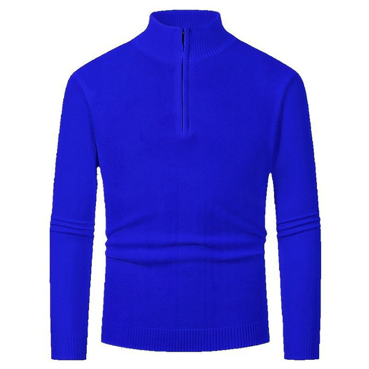 Herren eleganter Rollkragenpullover mit durchgehendem Reißverschluss Drune