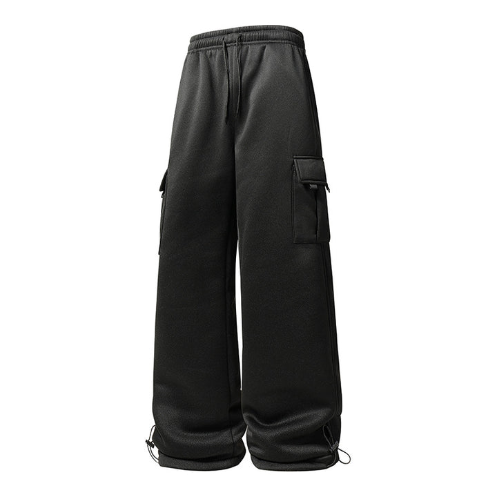 Herren Weite Cargo-Jogginghose mit Thermofleece, Tunnelzugbund & verstellbaren Beinabschlüssen Drune