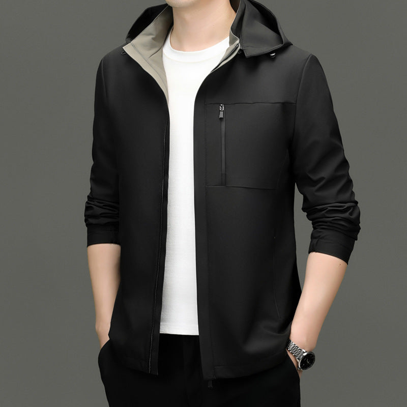 Herren Allwetterjacke mit hohem Kragen und atmungsaktiver Technologie Drune