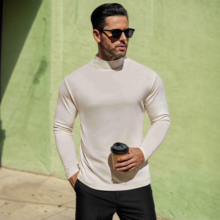 Herren Stehkragen Pullover aus weichem Baumwollmix Drune