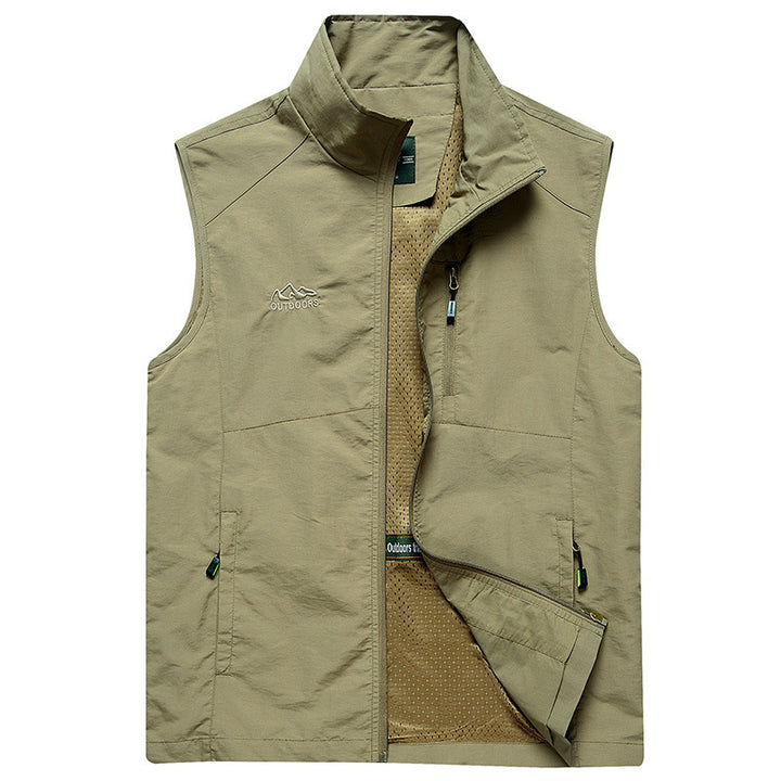 Herren Leichte atmungsaktive Outdoor‑Weste mit Mesh‑Innenfutter und Reißverschlusstaschen Drune