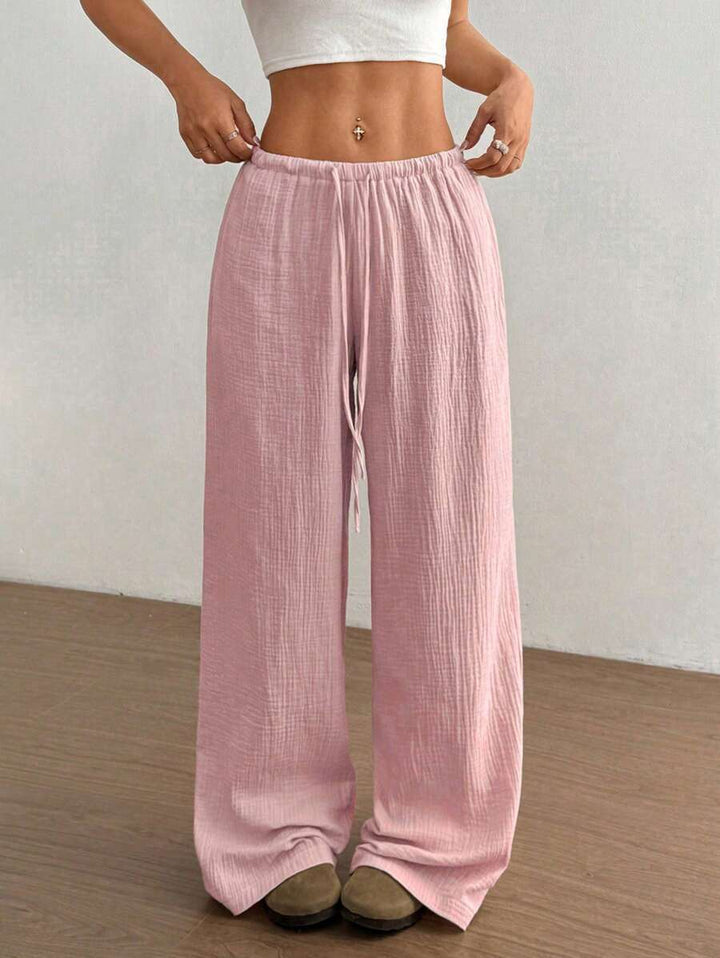 Damen Weite Sommerhose mit elastischem Bund und lockerem Schnitt Drune