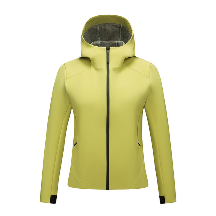 Damen Taillierte Softshelljacke mit Kapuze und Fleecefutter Drune