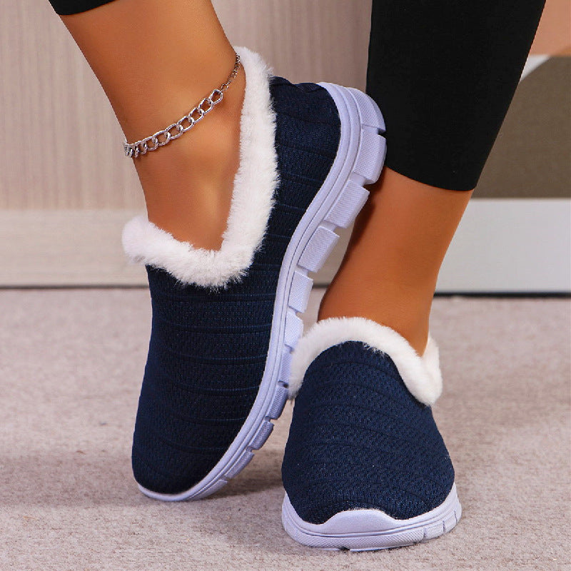 Damen Fleecegefütterte Strick-Slipper-Sneaker mit flexibler EVA-Sohle Drune
