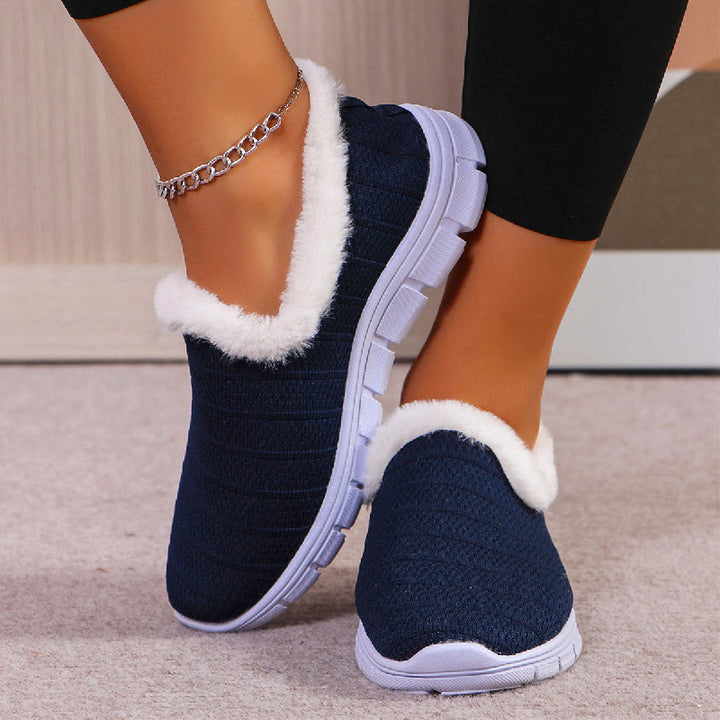 Damen Fleecegefütterte Strick-Slipper-Sneaker mit flexibler EVA-Sohle Drune