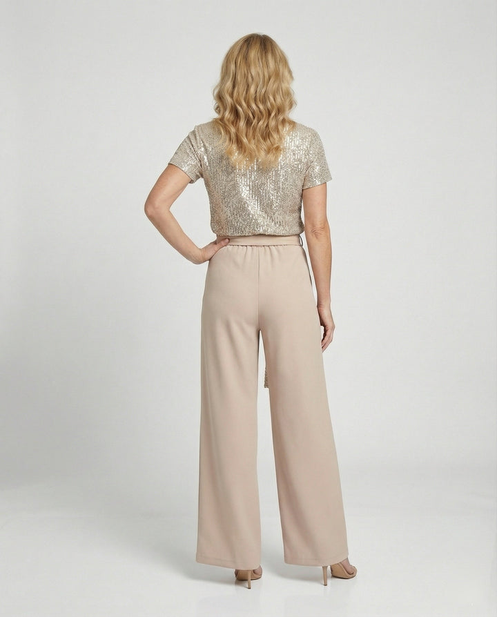Damen Zweiteiler Set Pailletten elegant