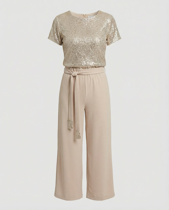 Damen Zweiteiler Set Pailletten elegant