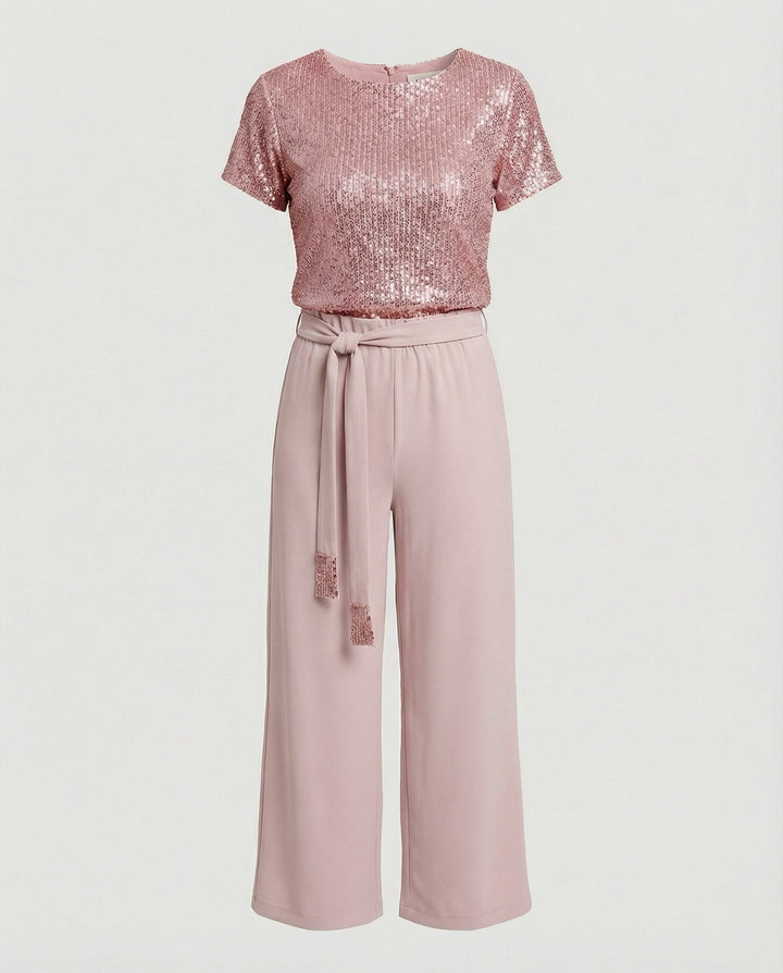 Damen Zweiteiler Set Pailletten elegant