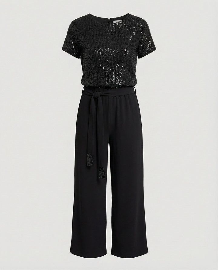Damen Zweiteiler Set Pailletten elegant
