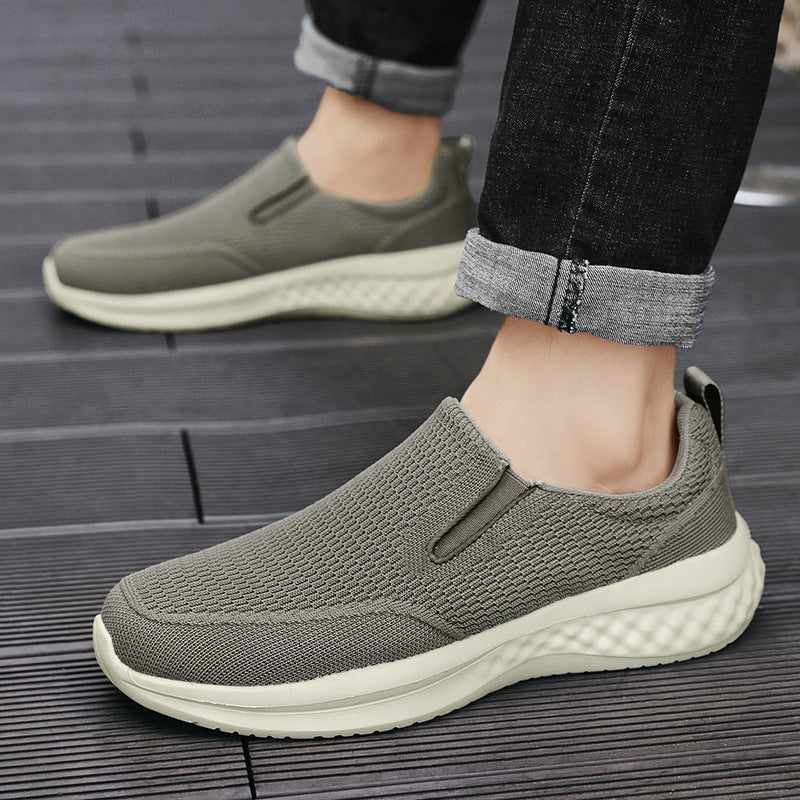 Unisex nan nahtloser Schlupfsneaker mit viskoelastischem Fußbett, flexibler Dämpfungssohle und atmungsaktivem Strickoberteil Drune