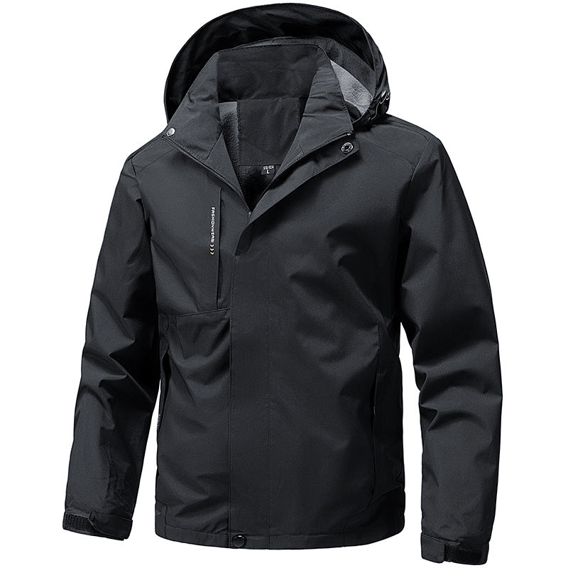 Herren Funktionsjacke mit abnehmbarer Kapuze Drune
