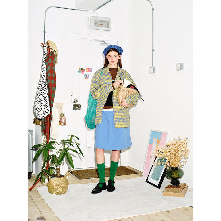Unisex Oversize Karo-Hemd mit kastiger Silhouette, geradem Saum und aufgesetzter Brusttasche Drune