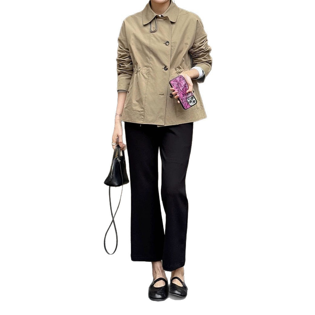 Damen Modische Kurzjacke mit hohem Kragen Drune