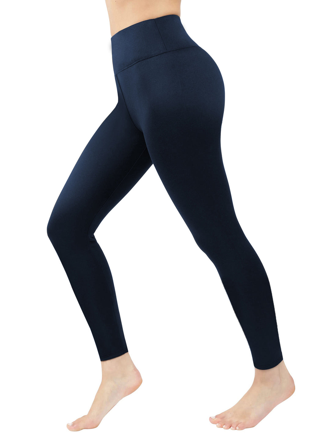 Damen Figurformende High‑Waist Leggings aus meliertem Power‑Stretch mit breitem Komfortbund Drune