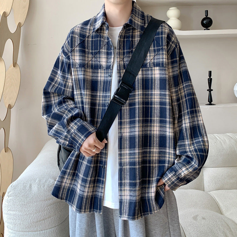 Damen Lässige Karomuster Overshirt Drune