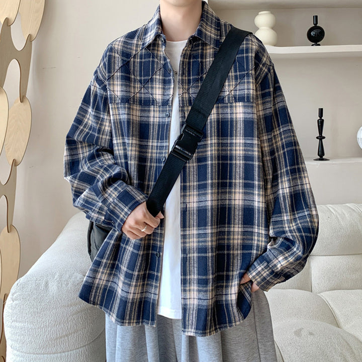 Damen Lässige Karomuster Overshirt Drune