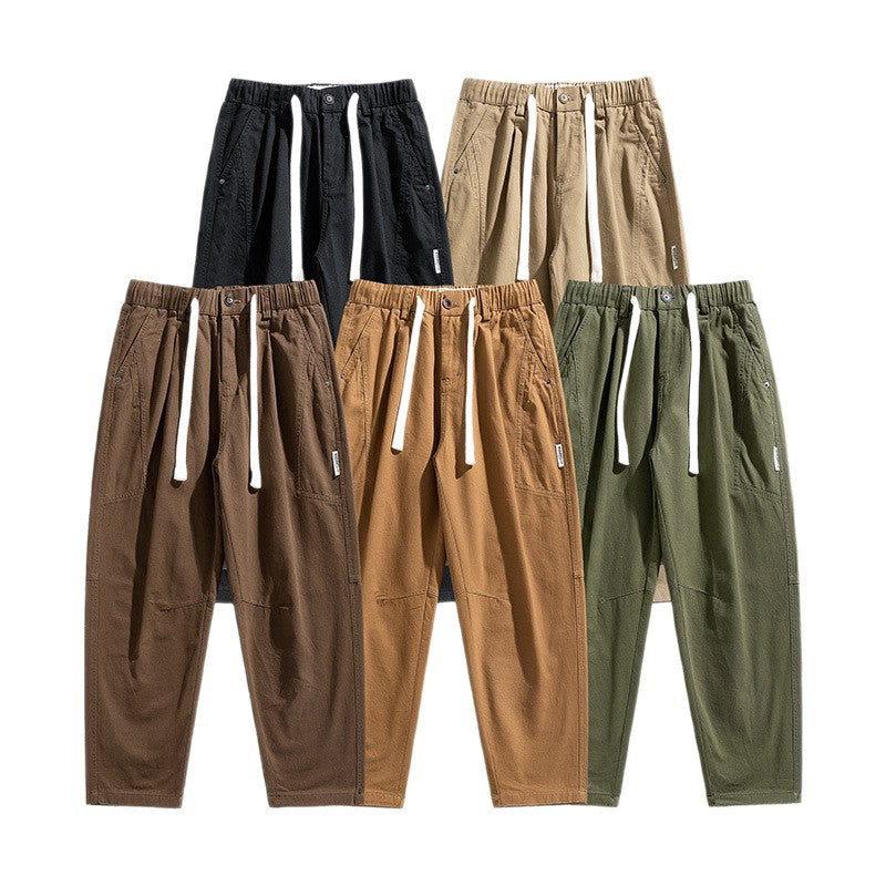 Herren Tapered-Canvas-Jogger mit elastischem Tunnelzugbund, Kniepasse und tiefen Utility-Taschen Drune