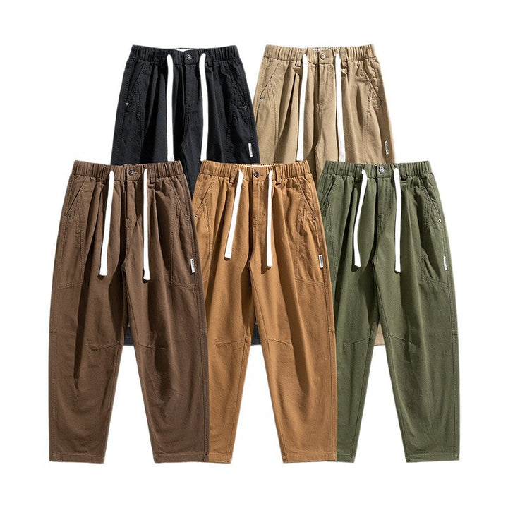 Herren Tapered-Canvas-Jogger mit elastischem Tunnelzugbund, Kniepasse und tiefen Utility-Taschen Drune