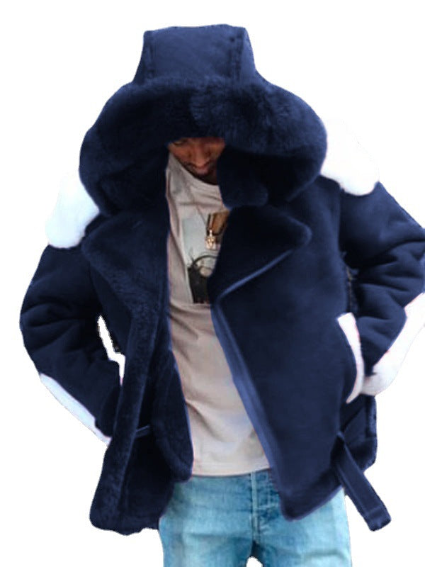 Damen luxuriöse Lammfelljacke mit abnehmbarer Kapuze und kuscheligem Innenfutter Drune