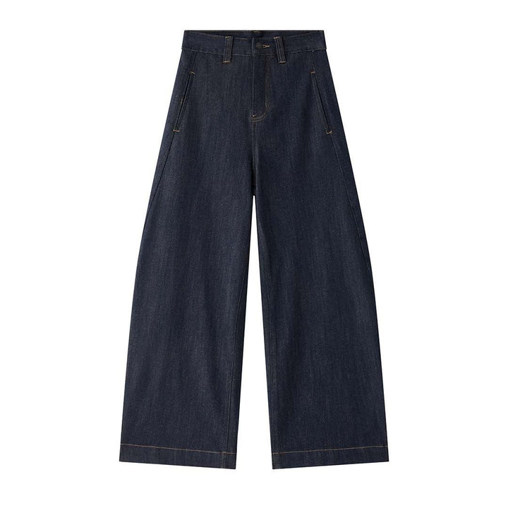 Damen Weite High‑Waist Denimhose mit extra weitem Bein und lässiger Bundverarbeitung Drune
