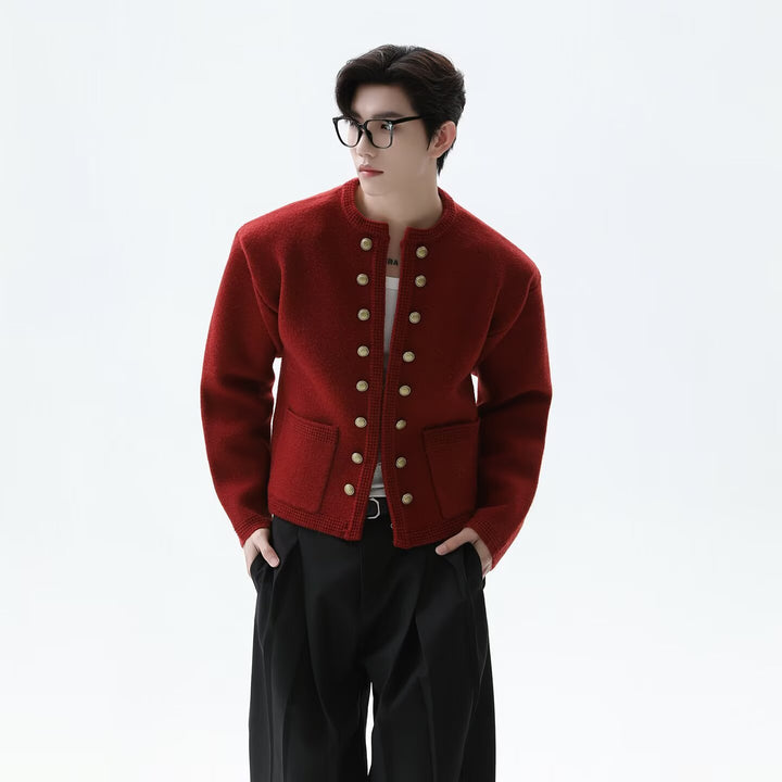 Herren Modische Strickjacke mit Knopfdetails Drune