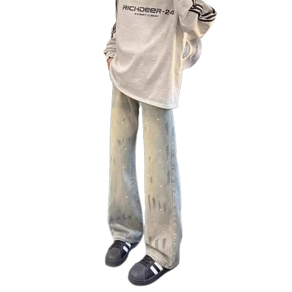 Damen Weit geschnittene Streetwear Jeans Drune