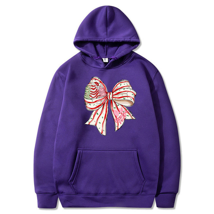 Damen Kapuzenpullover mit festlichem Schleifenmotiv Drune