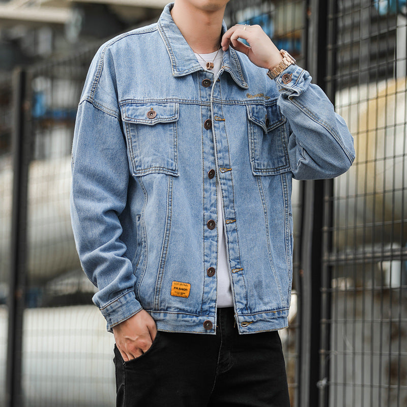 Herren Denimjacke im lässigen Stil mit funktionalen Pattentaschen und robustem Design Drune