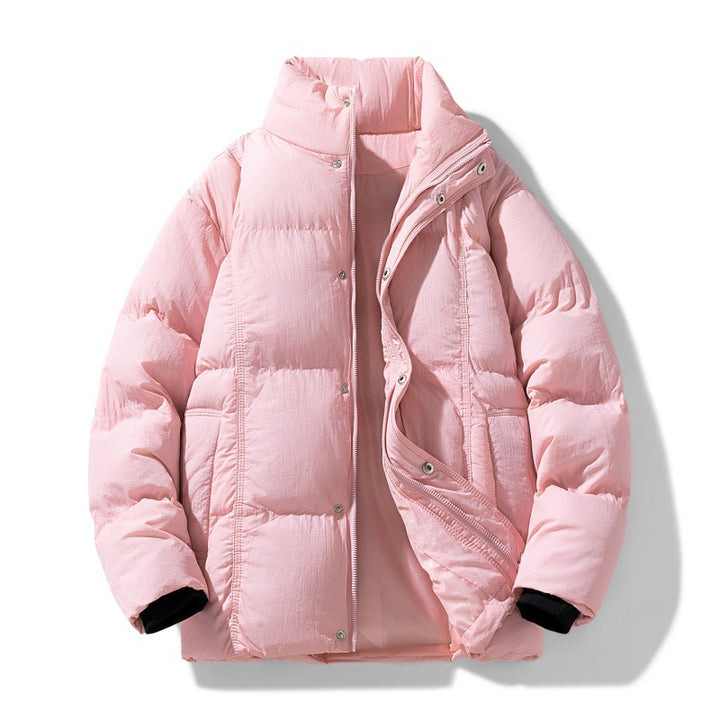 Herren gesteppte Thermoisolierte Winterjacke mit hohem Stehkragen und verdeckter Druckknopfleiste Drune