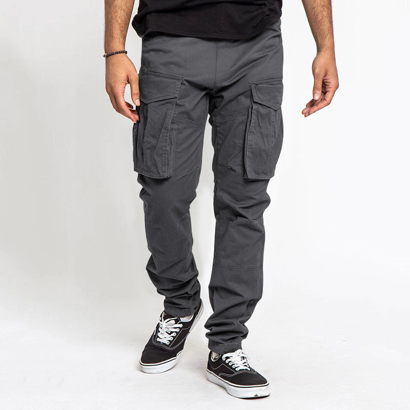Herren Cargo-Hose mit Mehrfach-Taschen, tapered Passform & Kordelabschluss Drune