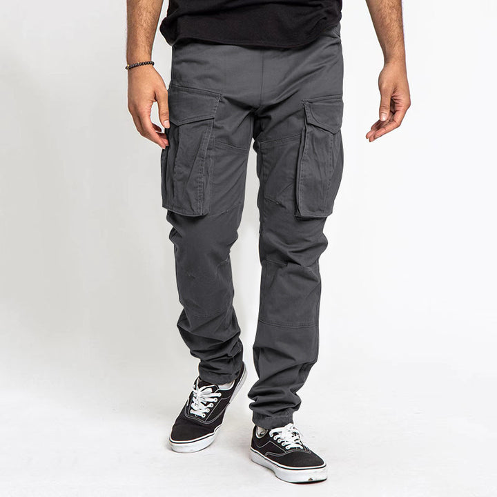 Herren Cargo-Hose mit Mehrfach-Taschen, tapered Passform & Kordelabschluss Drune
