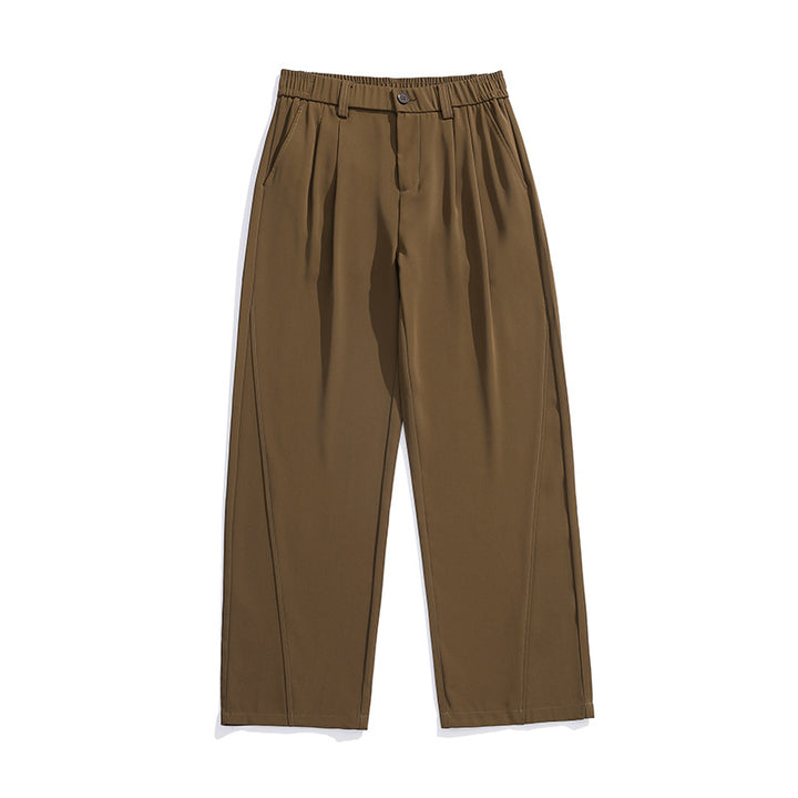 Damen Weiche Bundfalten-Hose mit elastischem Komfortbund und weitem Bein Drune
