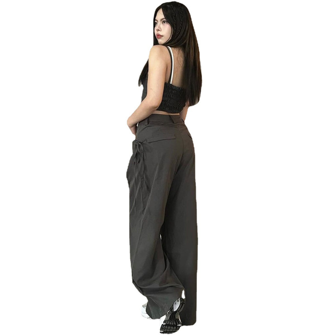 Damen Cargo-Hose mit Stylishen Seitentaschen und Verstellbaren Kordelzügen Drune