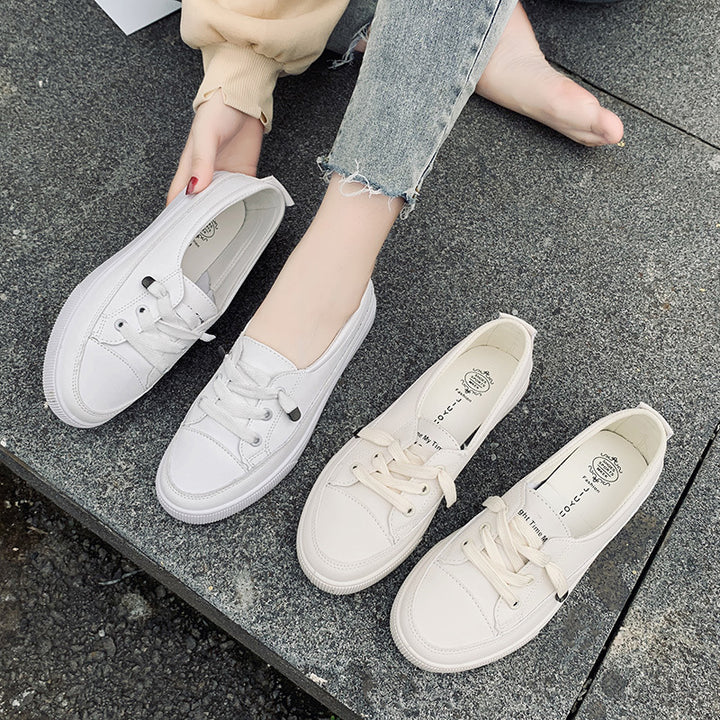 Damen Minimalistische Low-Top Sneaker aus Kunstleder mit gepolstertem Komfortfußbett Drune
