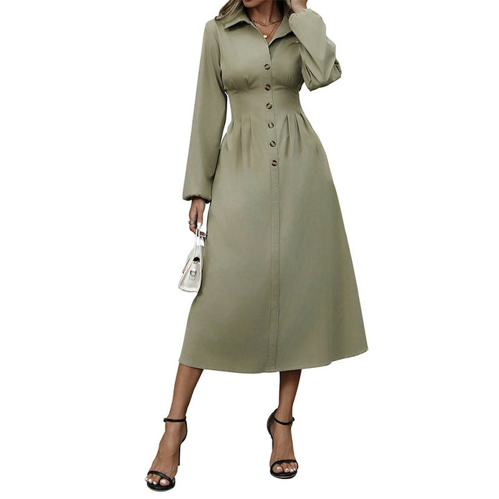 Damen Midikleid mit Knopfdetails und taillierter Silhouette Drune