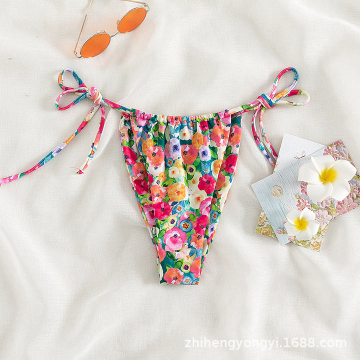 Damen Bandeau-Bikini mit verspieltem Blumendesign Drune