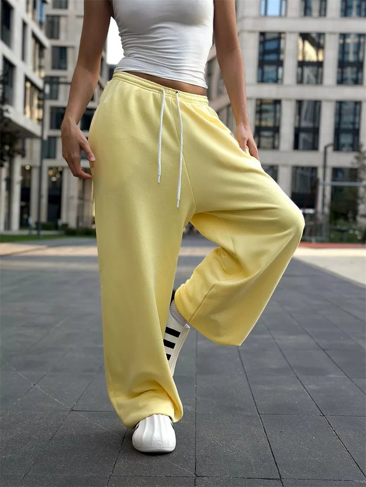 Damen nan oversized Sweathose mit breitem Bund und Kordelzug Drune