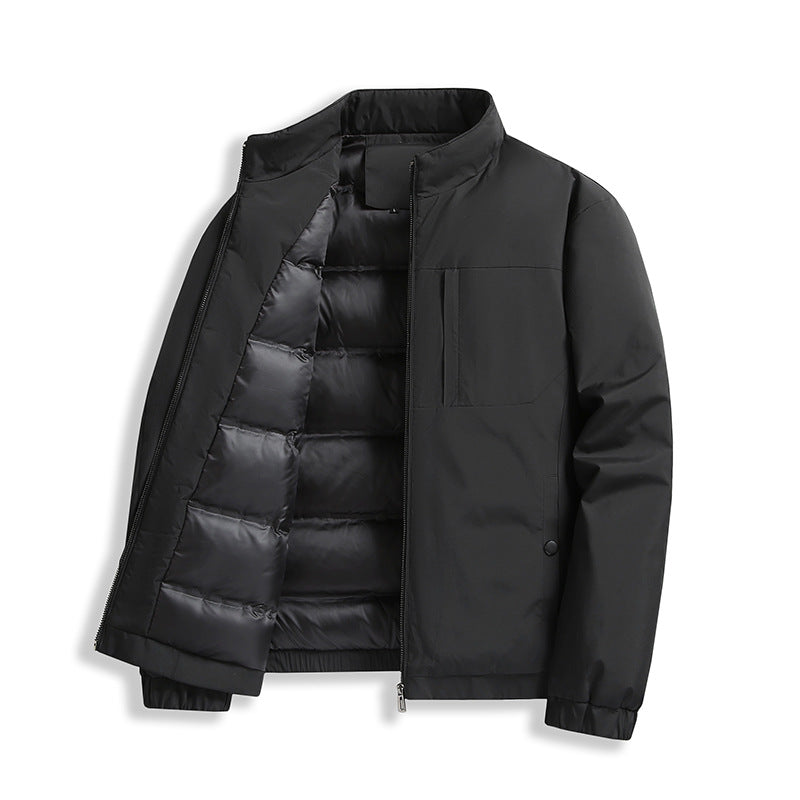 Herren thermo gefütterte Steppjacke mit Stehkragen und winddichtem Außenmaterial Drune
