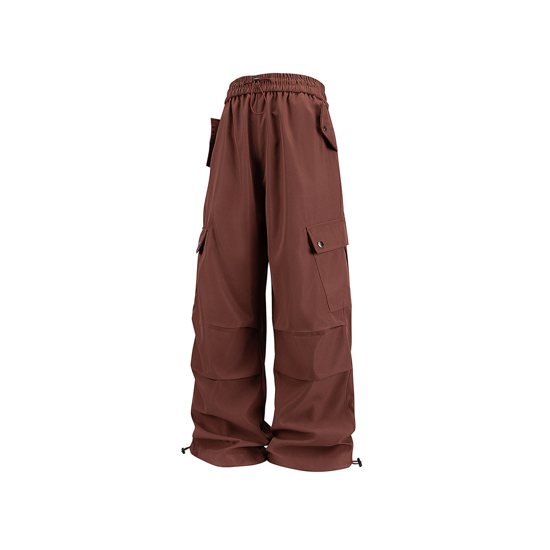 Herren Weite Utility-Cargohose mit Tunnelzugbund, Klapptaschen und verstellbaren Saumabschlüssen Drune