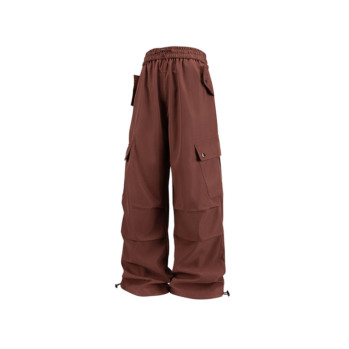 Herren Weite Utility-Cargohose mit Tunnelzugbund, Klapptaschen und verstellbaren Saumabschlüssen Drune